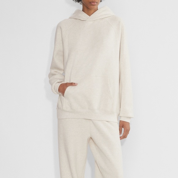 Aritzia Cozy Sweatfleece Mega Raglan Hoodie Heathered Cream - Picture 2 of 5